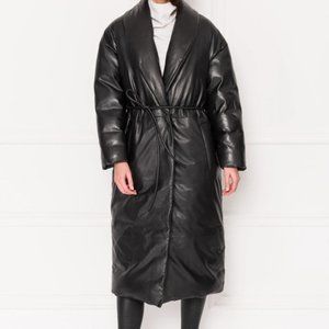 LAMARQUE Catalina Oversized Leather Blanket Coat